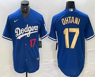 Men's Los Angeles Dodgers #17 Shohei Ohtani Number Blue Gold Stitched Cool Base Nike Jerseys,We sell and wholesale Men's Los Angeles Dodgers #17 Shohei Ohtani Number Blue Gold Stitched Cool Base Nike Jerseys on line form chian!